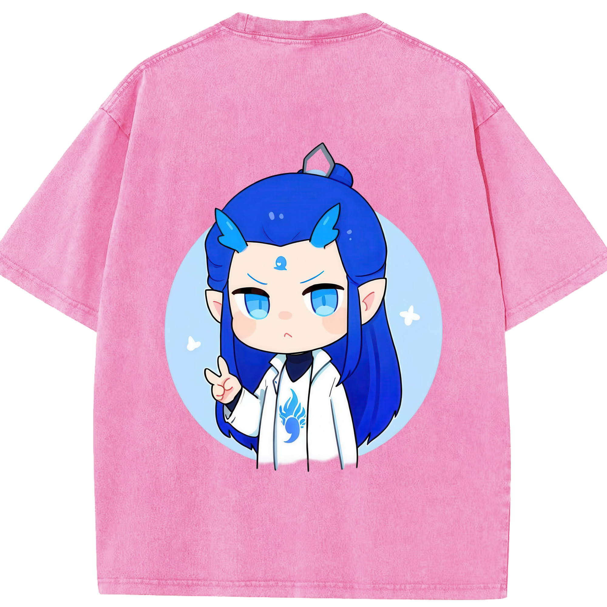 （画像用） Ne Zha 2 ナタ 魔童の大暴れ 綿100% ヴィンテージ風 半袖Tシャツ（背面プリント）